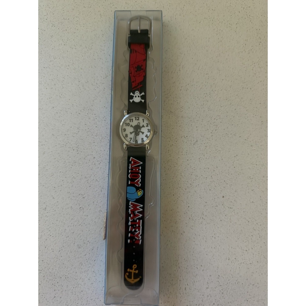 VTG Kids Pirate "Ahoy Matey" Analog Wrist Watch NIB